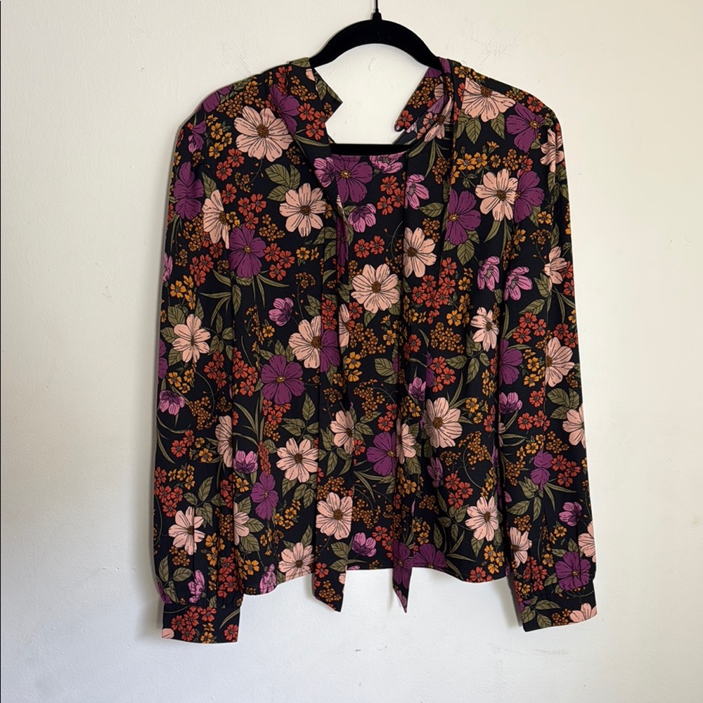 Princess Highway Black Floral Tie Front Blouse